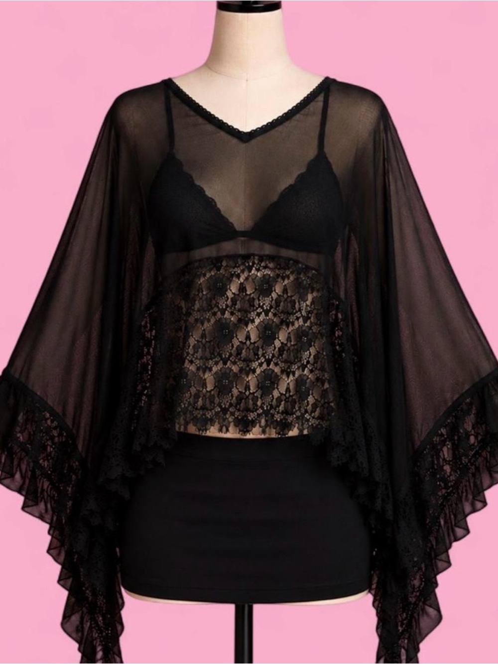 Free People Dance With Me Sheer Poncho 🖤